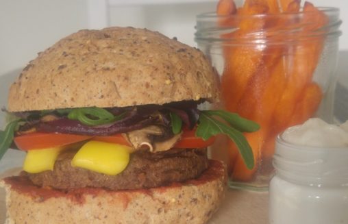 mouth watering plant-based burger